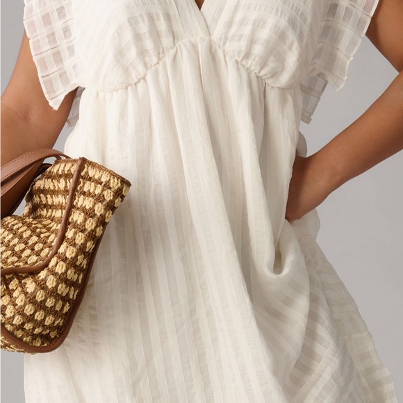 Anthropologie White V-Neck Dress size XL - Picture 8 of 10